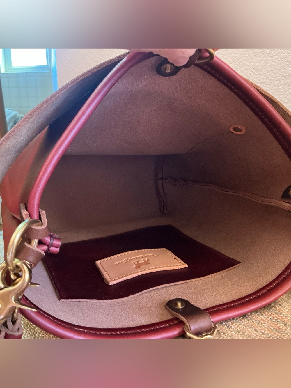 Lamb Leather Goods Burgundy Bennett Bucket Chromexcel Horween - Picture 8 of 9